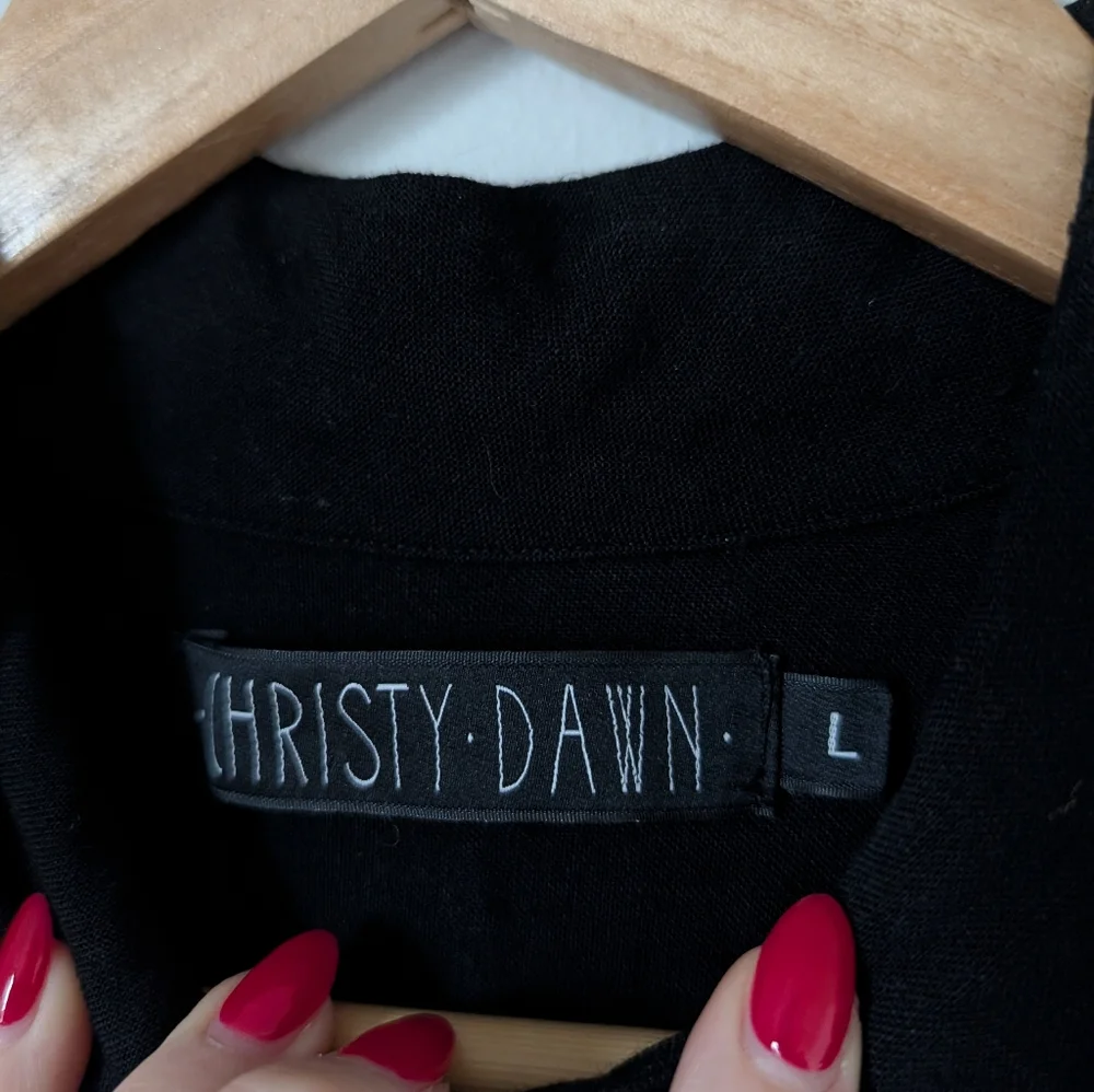 Christy Dawn Black Painter Deadstock Recycled Fabric Button Down Jumpsuit - Picture 3 of 6